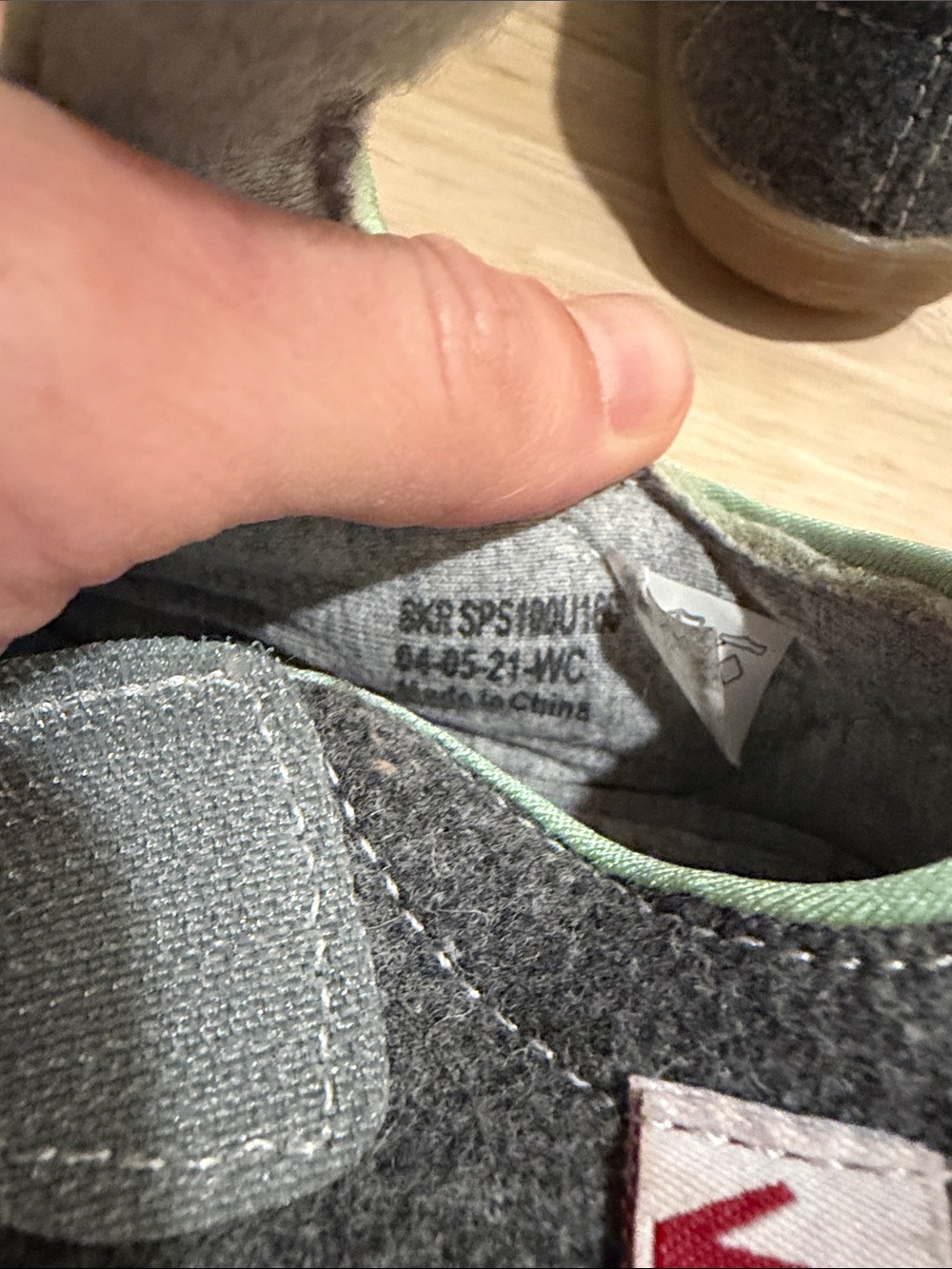 See Kai Run Gray Fox Slip-On Shoes with Mint Trim - Picture 5 of 5